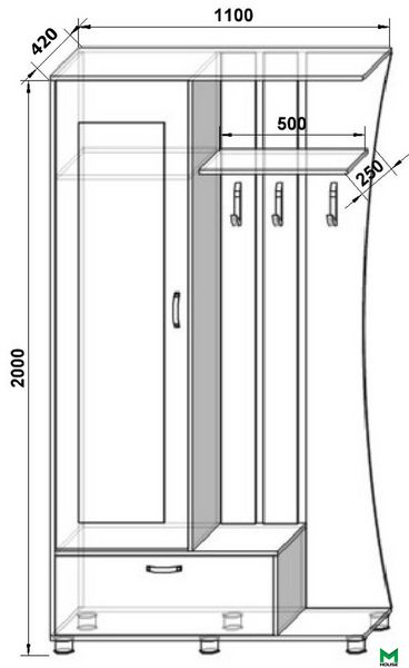 Шафа купе "Doorstep 2" 458090 фото