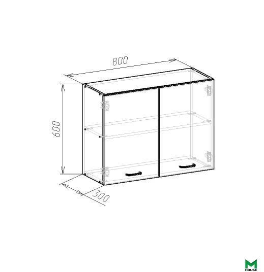 Шкаф верхний МК Compact ЛДСП 600х800х300мм Дуб Родос тёмный 458204 458204 фото