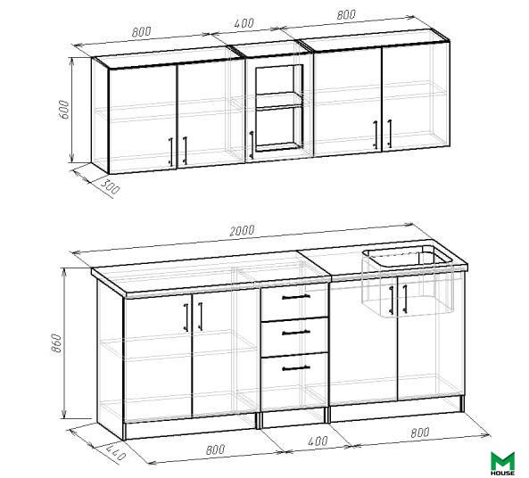 Кухонна стінка "Comfort" 2,0 м 458410 фото