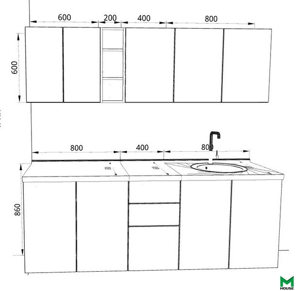 Кухня в стиле минимализм "Comfort" 2,0 м 458186 фото