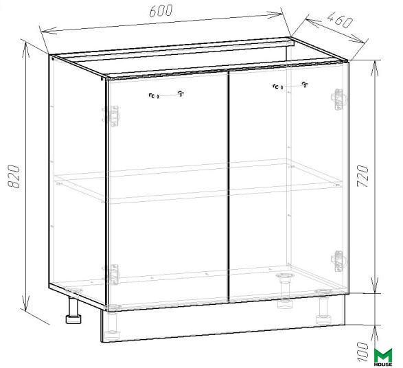 Шкаф нижний МК Compact ЛДСП 820х600х460мм Серый 458199 458199 фото
